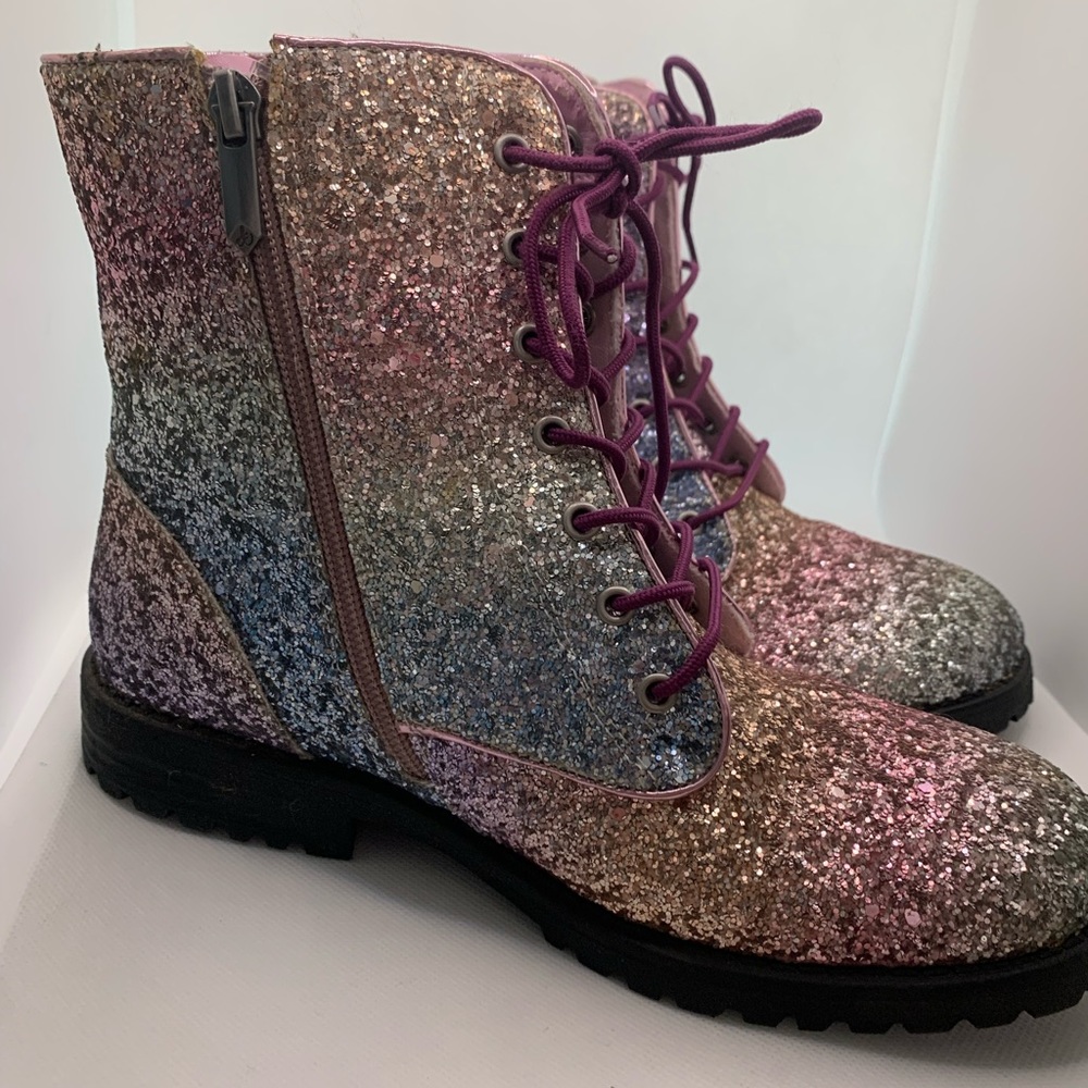 Girls sparkly rainbow boots